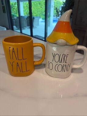 Rae Dunn Fall Mug Bundle | “You’re So Corny” Candy Corn Lidded Mug + “Fall Y’all